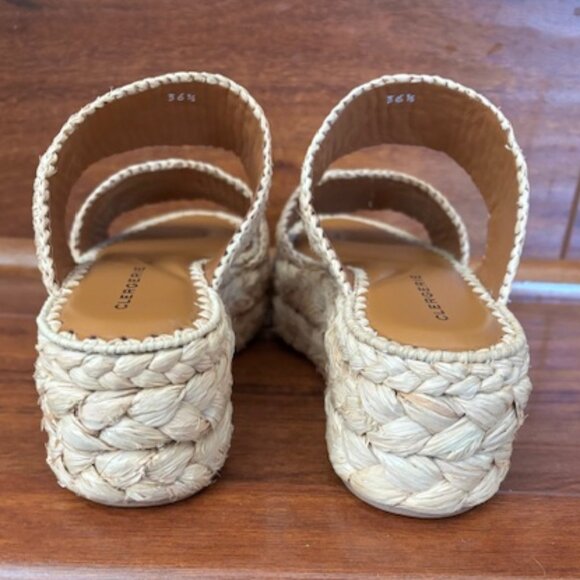 Clergerie Arlene 2 Raffia Platform Slide Sandals - Picture 7 of 10